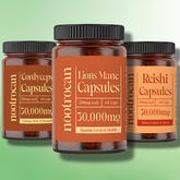 Pure Mushroom Extract Capsules by Nootrocan - 30000mg Extracts - 60 Caps