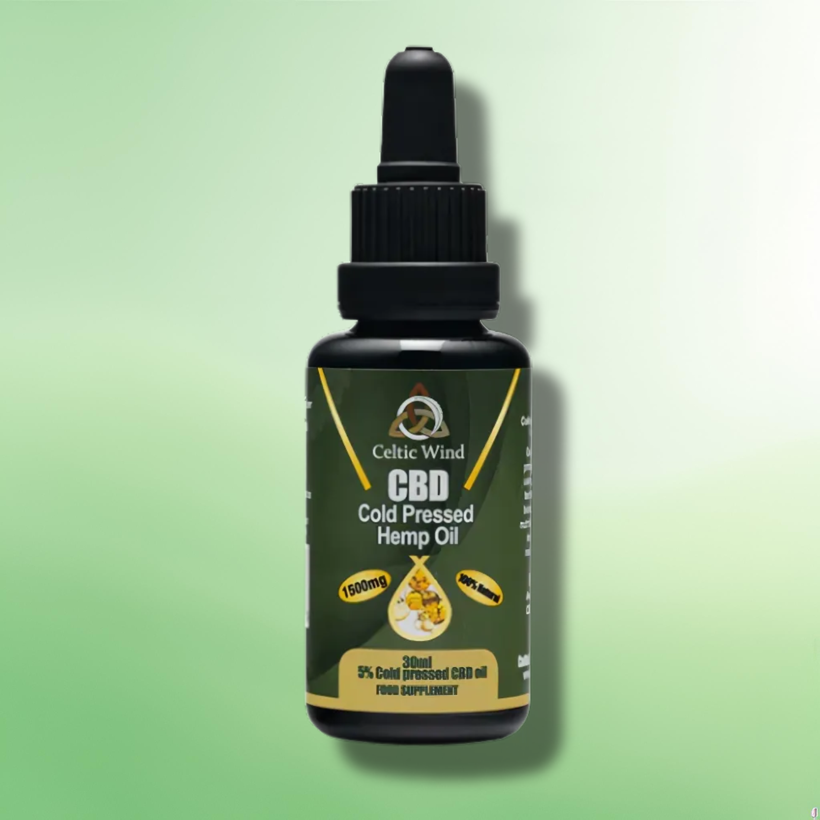 Cold-Pressed CBD Oil by Celtic Wind Crops - 300mg - 1500mg - 10ml/20ml/30ml