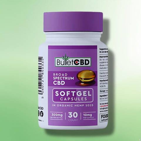 Bullet CBD 300mg/900mg Broad Spectrum CBD Soft Gel Capsules - 30 Caps
