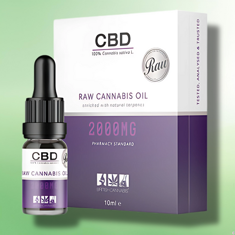 100% Raw Cannabis Oil Drops by British Cannabis | 250mg - 2000mg CBD | 10ml