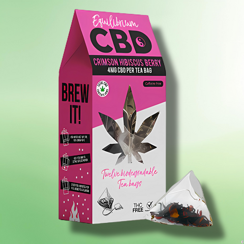 Equilibrium 48mg CBD - Full Spectrum Crimson Hibiscus Berry Tea - 12 Bags