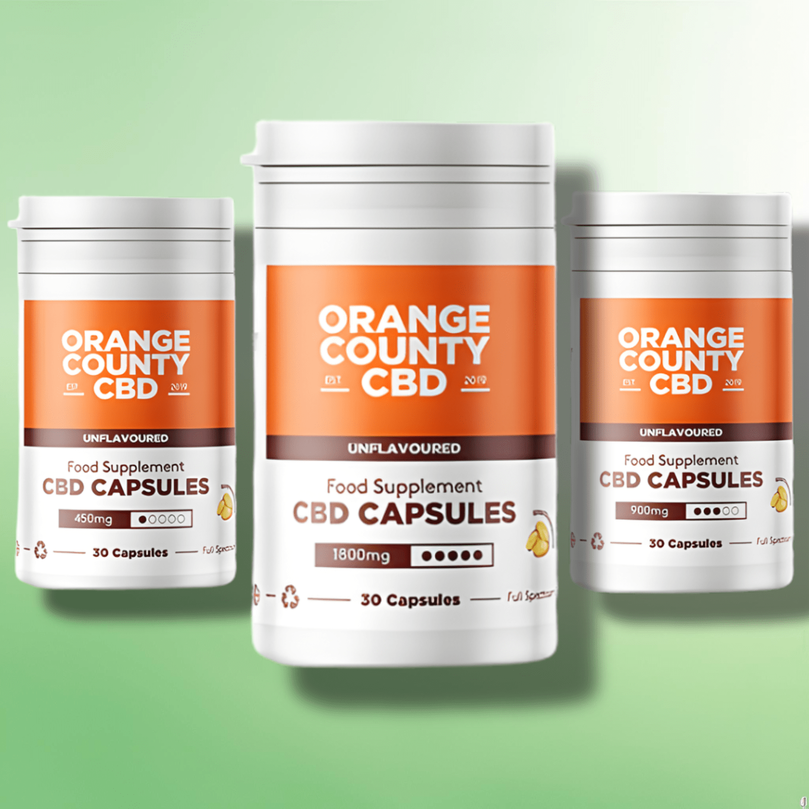 Full Spectrum CBD Capsules by Orange County - 450mg to 1800mg - 30 caps - CBD Shack