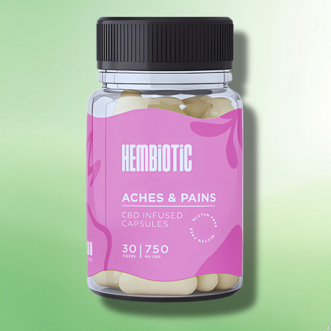 Organic CBD Capsules by Hembiotic - 750mg to 5000mg - Gluten Free - 30/200 Caps