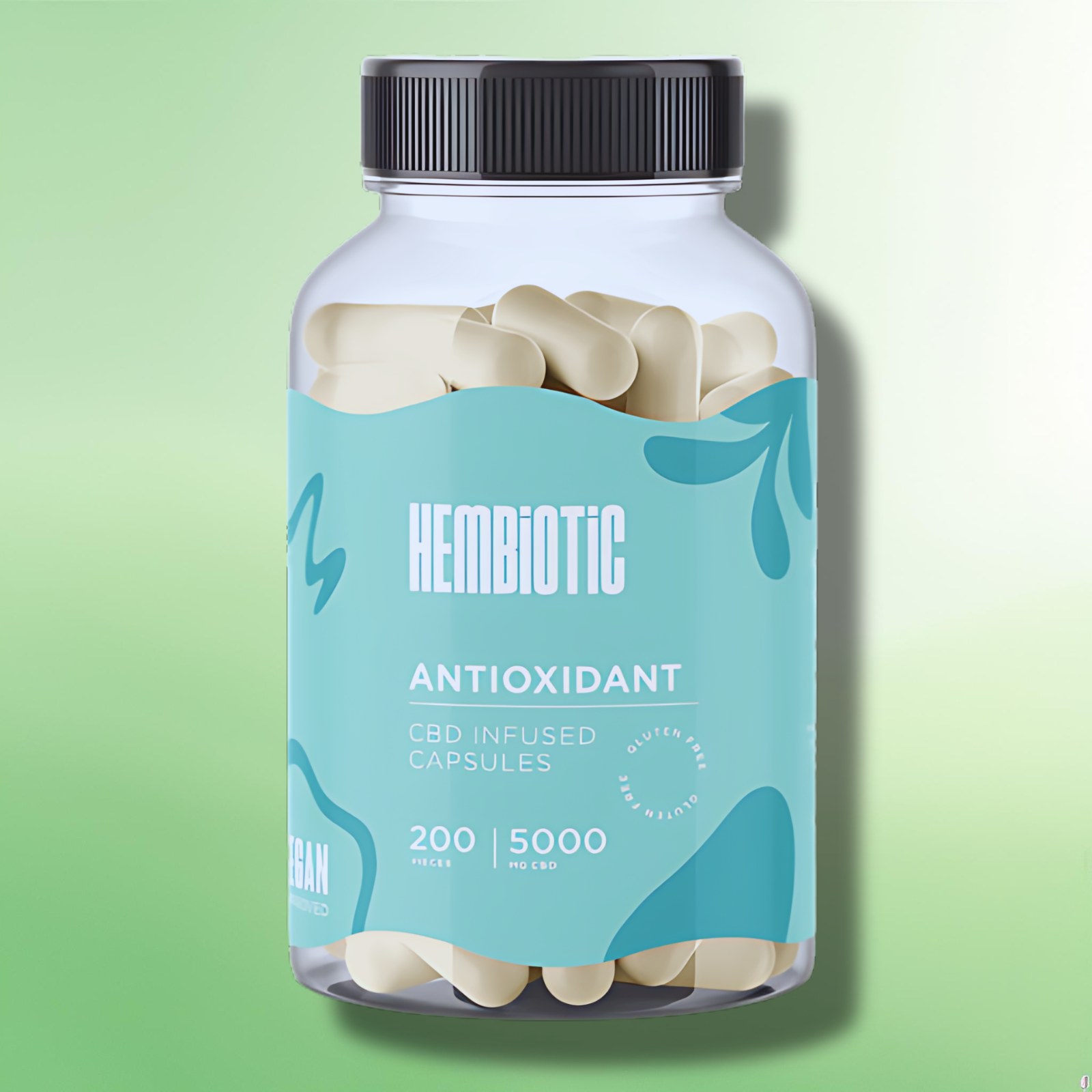 Organic CBD Capsules by Hembiotic - 750mg to 5000mg - Gluten Free - 30/200 Caps
