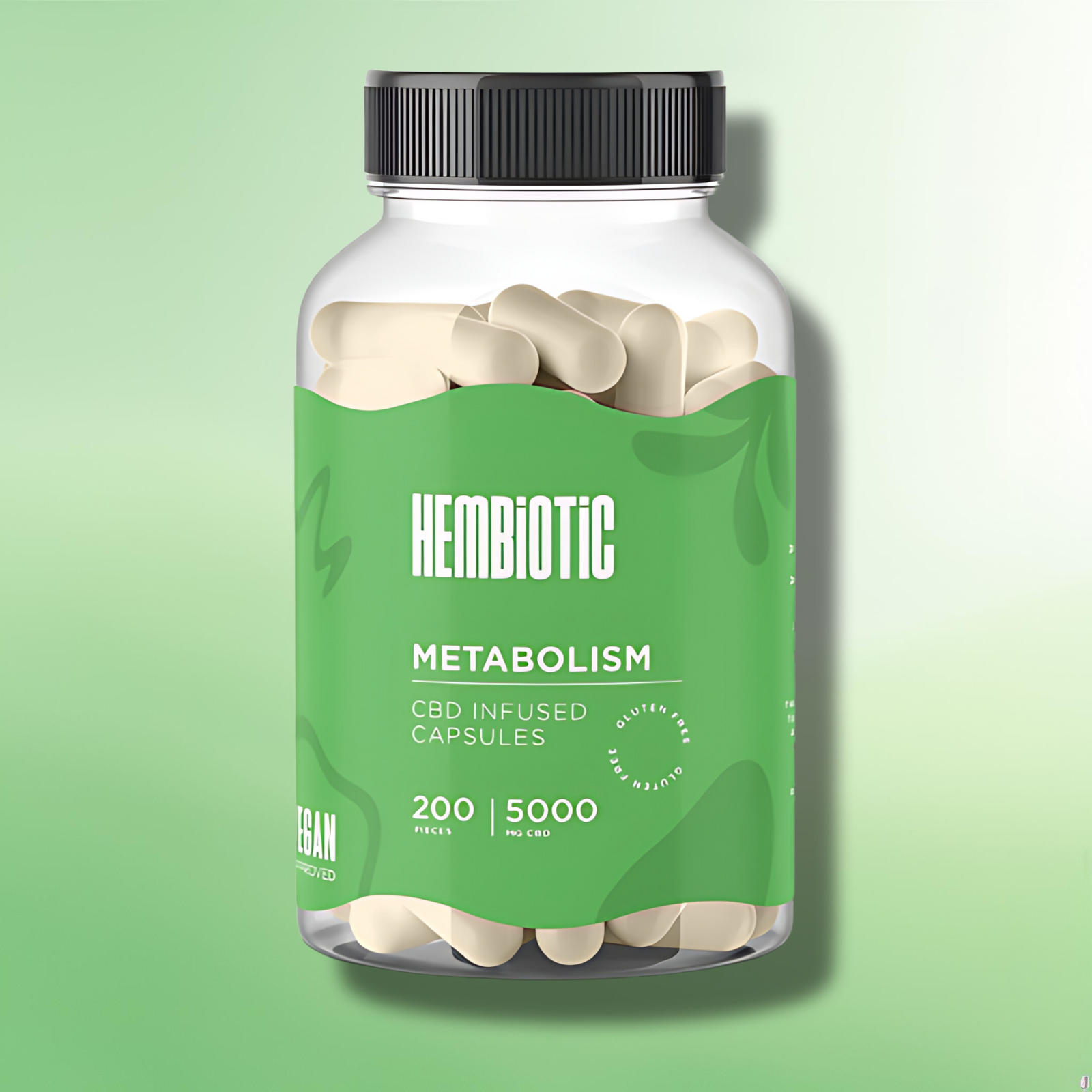 Organic CBD Capsules by Hembiotic - 750mg to 5000mg - Gluten Free - 30/200 Caps