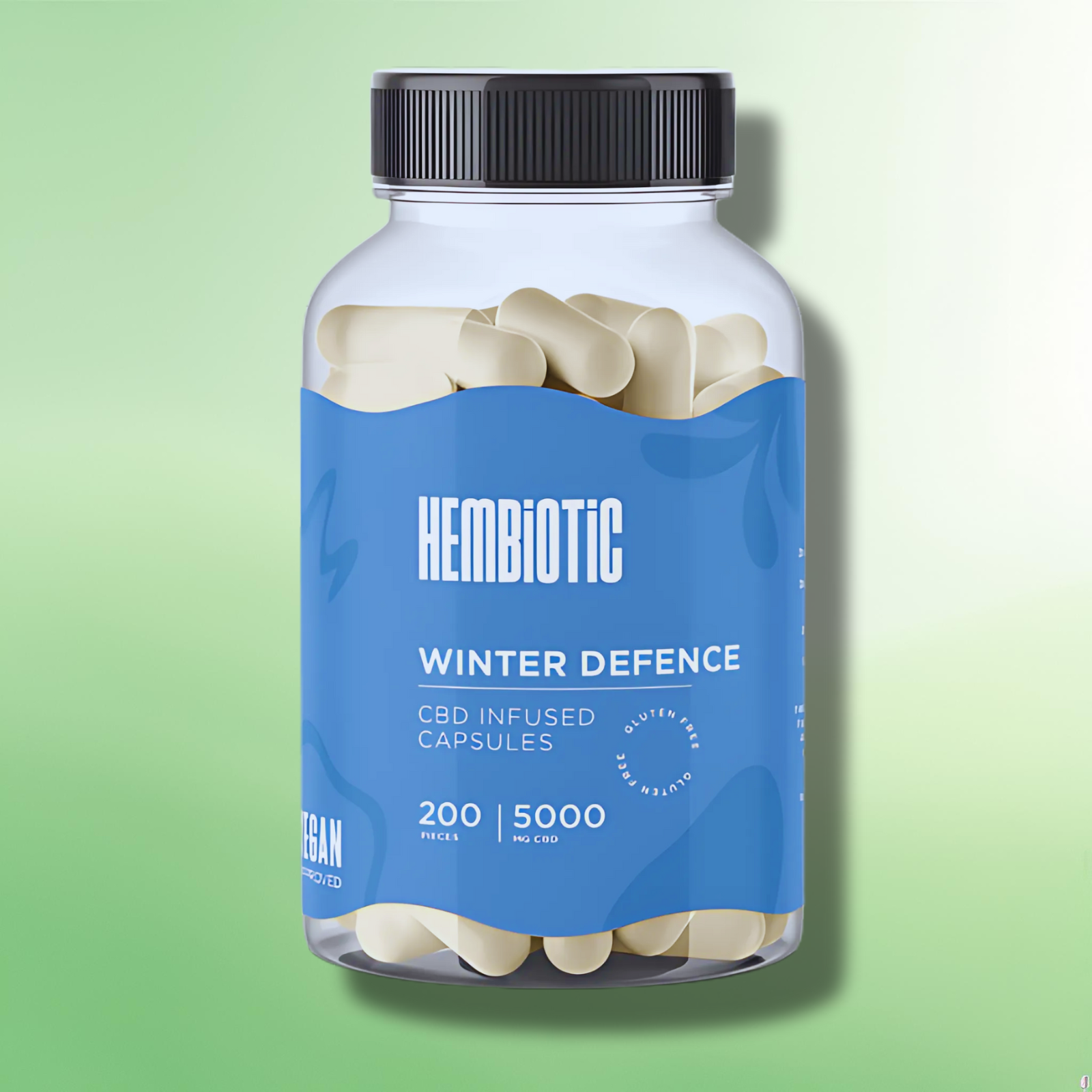 Organic CBD Capsules by Hembiotic - 750mg to 5000mg - Gluten Free - 30/200 Caps