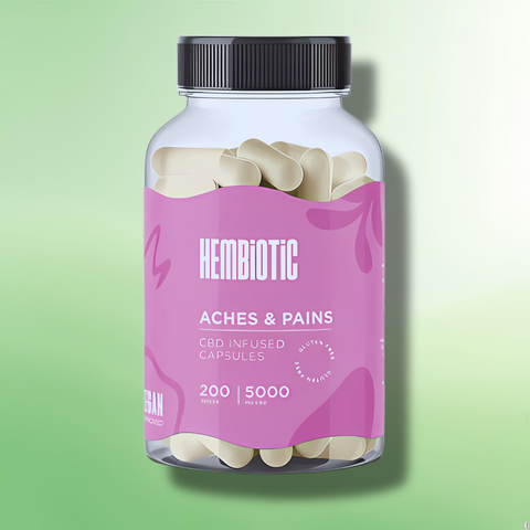 Organic CBD Capsules by Hembiotic - 750mg to 5000mg - Gluten Free - 30/200 Caps