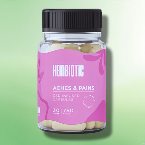 Organic CBD Capsules by Hembiotic - 750mg to 5000mg - Gluten Free - 30/200 Caps