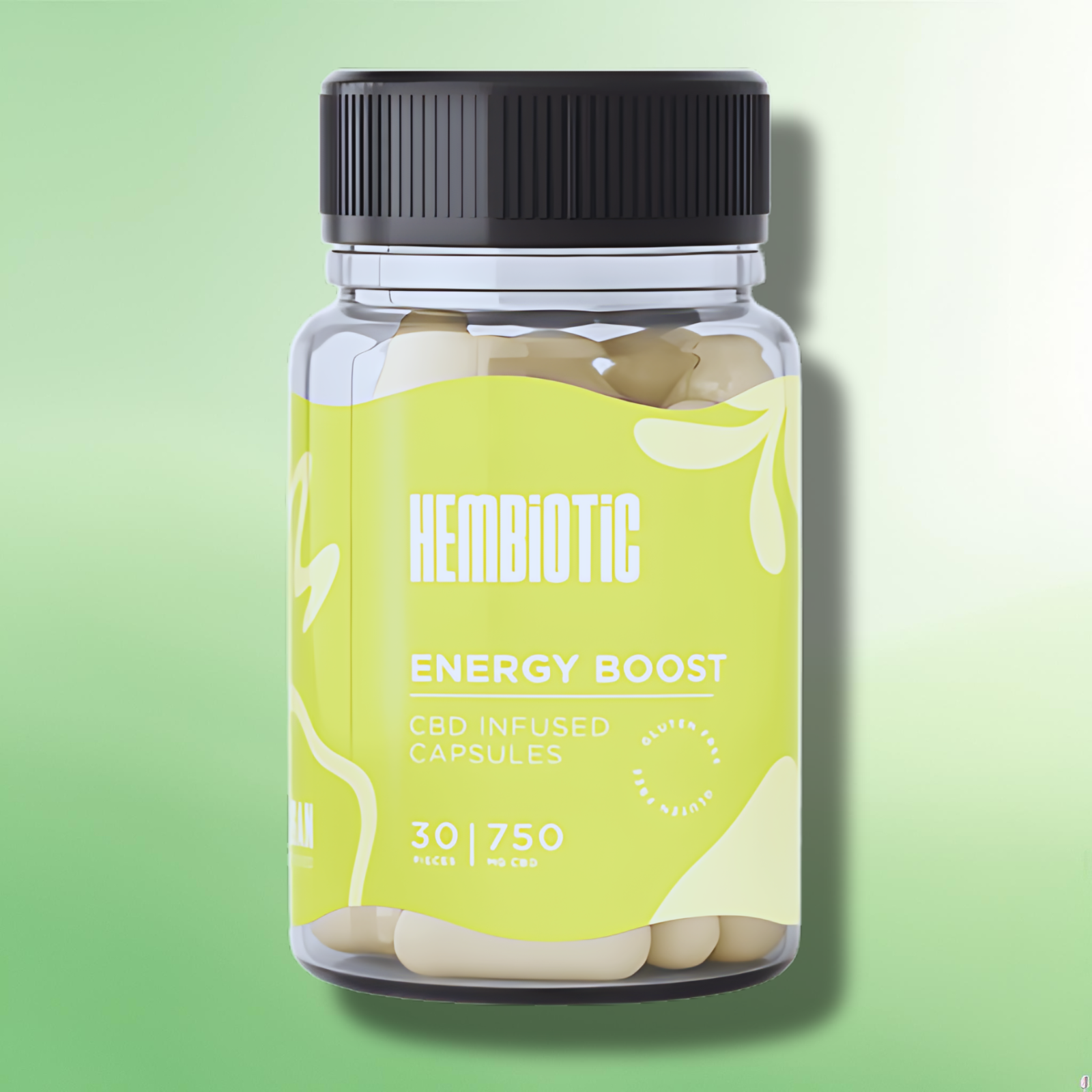 Organic CBD Capsules by Hembiotic - 750mg to 5000mg - Gluten Free - 30/200 Caps