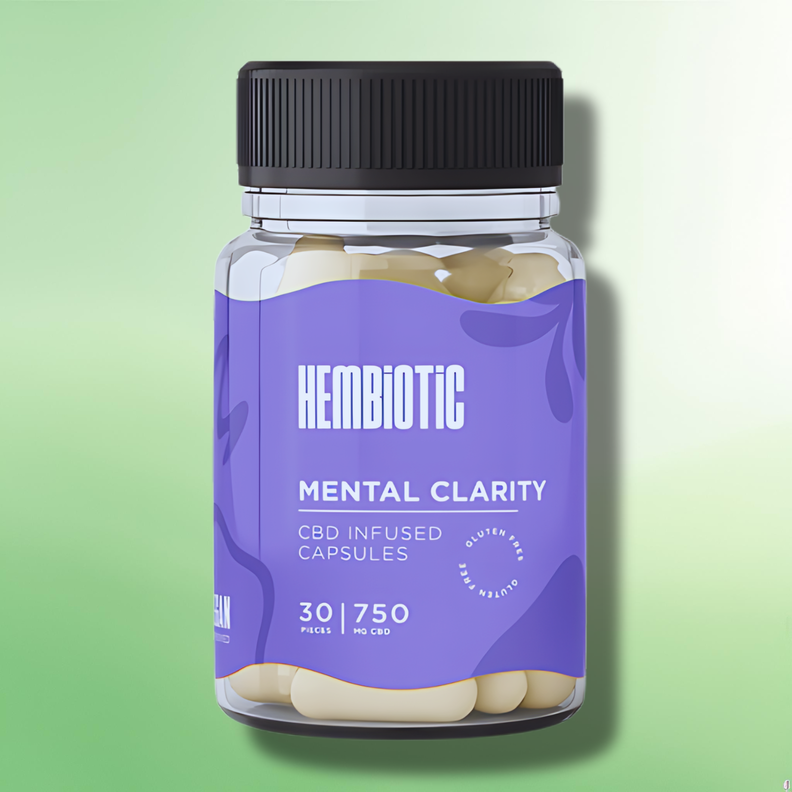 Organic CBD Capsules by Hembiotic - 750mg to 5000mg - Gluten Free - 30/200 Caps