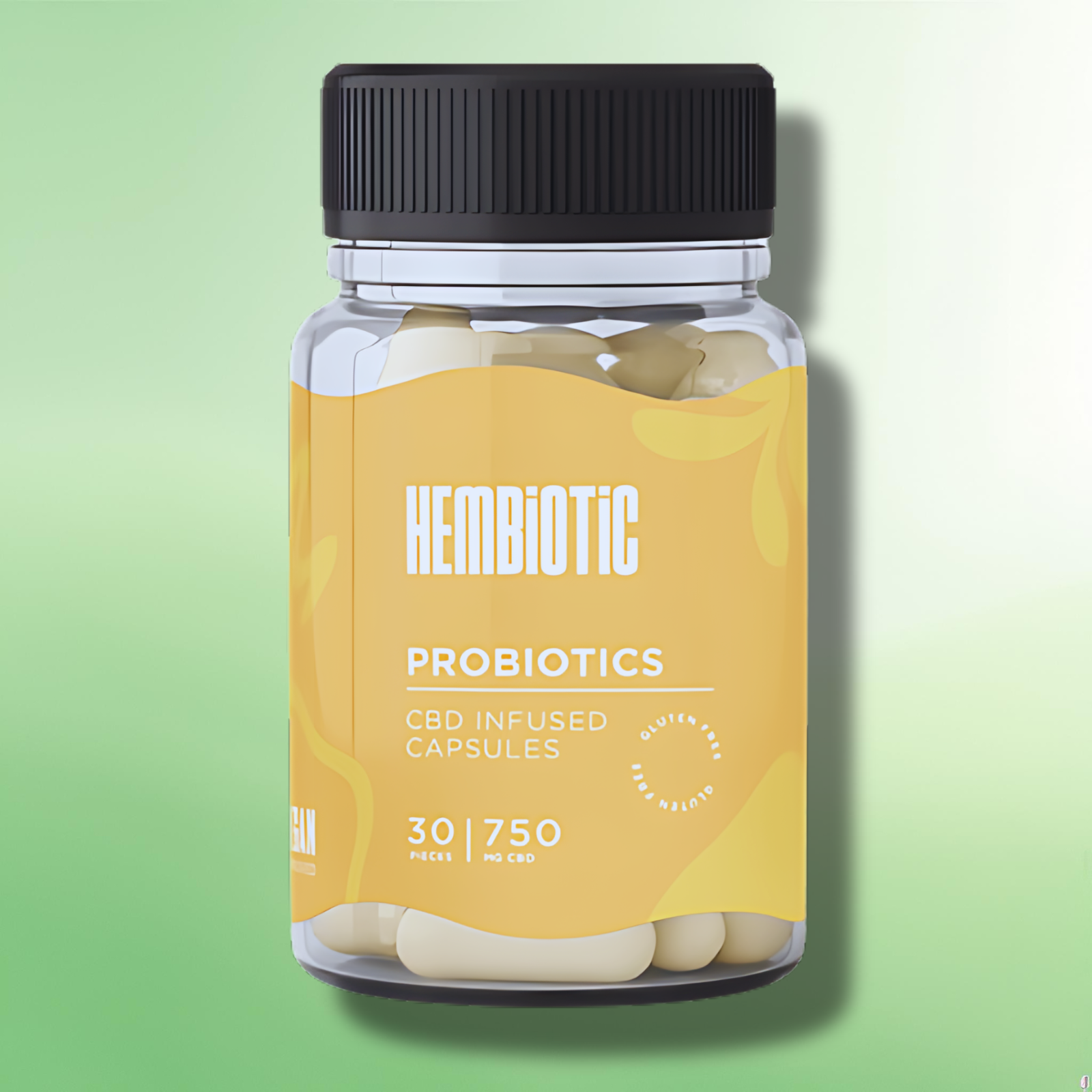 Organic CBD Capsules by Hembiotic - 750mg to 5000mg - Gluten Free - 30/200 Caps