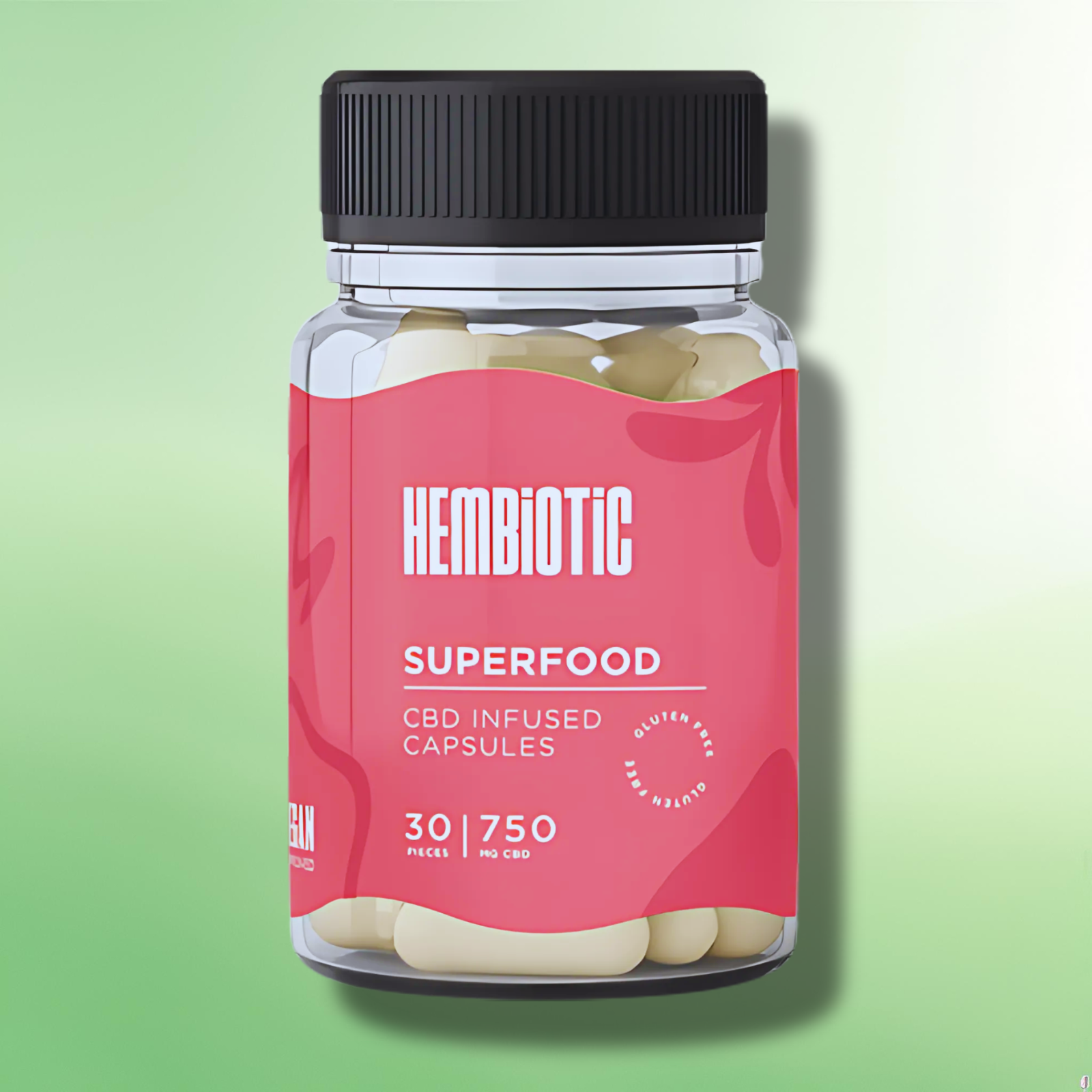 Organic CBD Capsules by Hembiotic - 750mg to 5000mg - Gluten Free - 30/200 Caps