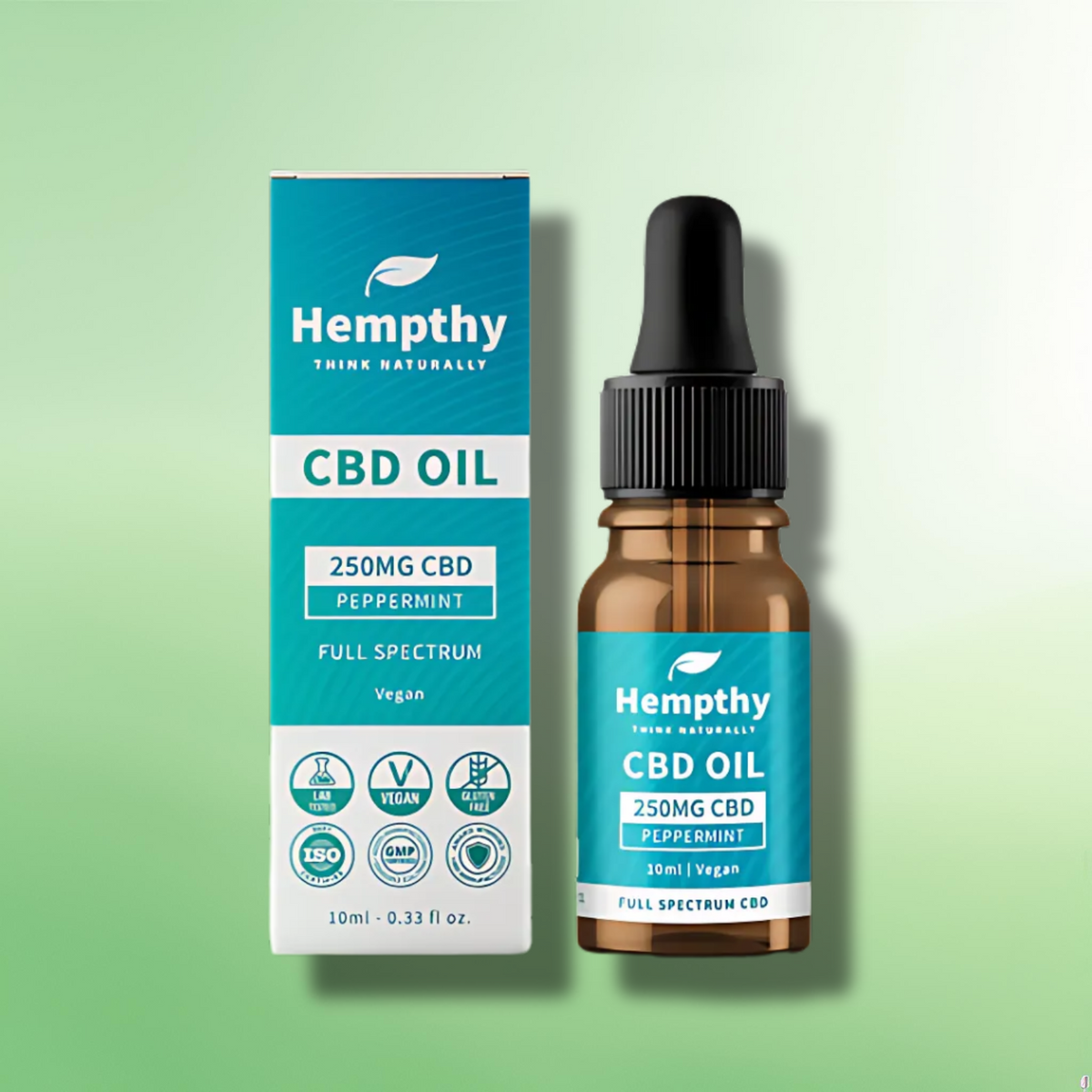 Full Spectrum CBD Oil by Hempthy - 1000mg CBD - Peppermint - 10ml
