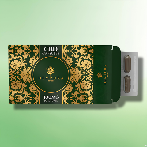 Broad Spectrum CBD Capsules by Hempura - 300mg CBD  - 30 Caps