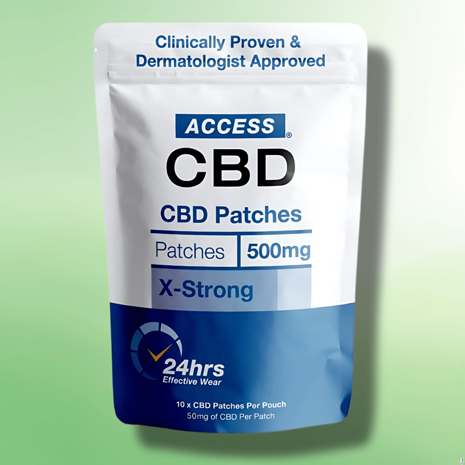 High Strength CBD Patches by Access CBD - 500mg to 50mg Per Patch - 10 Patches - CBD Shack
