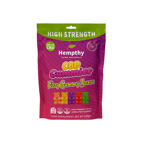 Hempthy 1000mg CBD Gummies - 50 Pieces