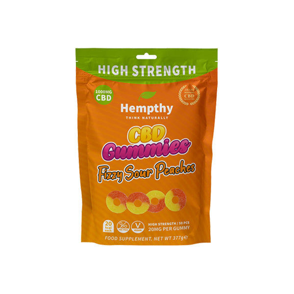 Hempthy 1000mg CBD Gummies - 50 Pieces