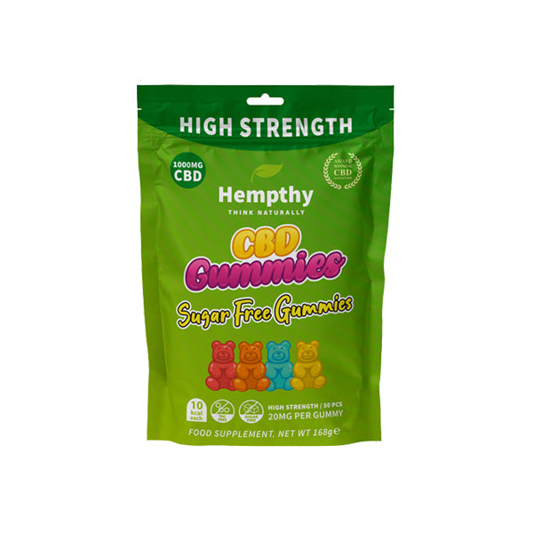 Hempthy 1000mg CBD Gummies - 50 Pieces