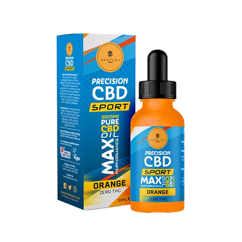 CBD Precision Sport Oil by Hempura - 3000mg Broad Spectrum CBD - Orange - 30ml