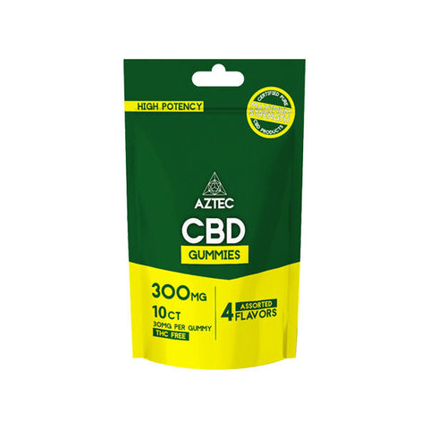 High Potency CBD Gummies by Aztec CBD - 30mg Per Gummy - 10 Pieces