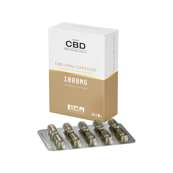 100% Cannabis CBD Capsules by British Cannabis | 1000mg CBD | 30 Capsules