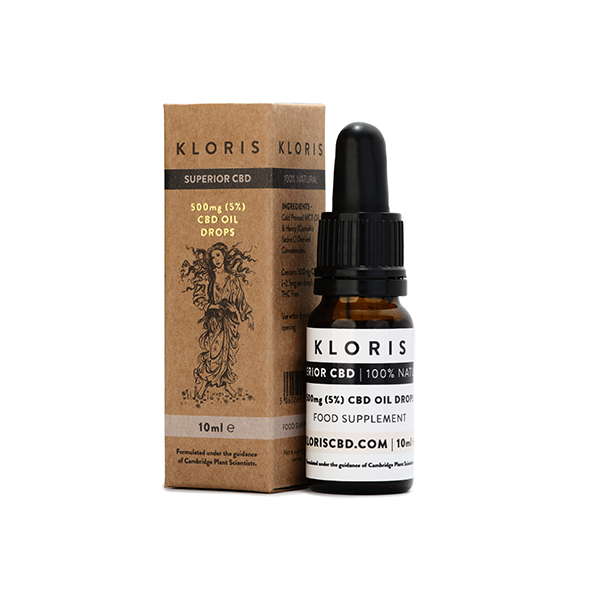 CBD Oil Drops by Kloris 500mg - 1000mg CBD - GMO & Gluten-Free - 10ml