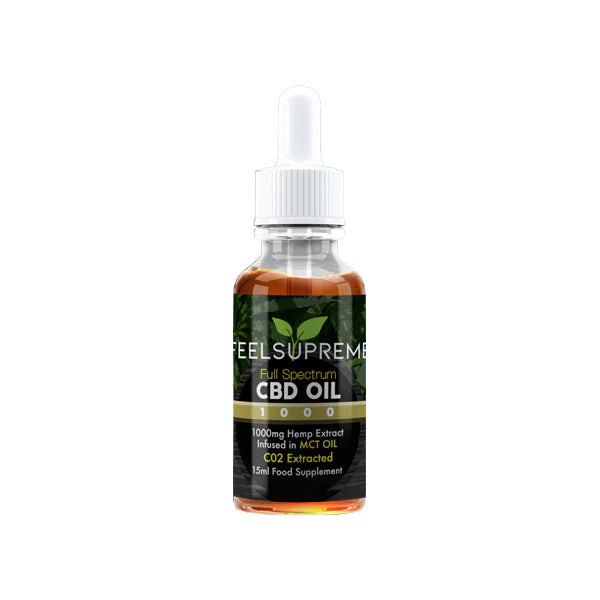 Feel Supreme 500mg - 1000mg Full Spectrum CBD In MCT Oil - 15ml