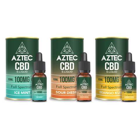 Aztec CBD 100mg - 1000mg CBD Vaping Liquid 10ml (50PG/50VG)