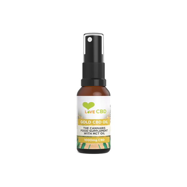 Love CBD 250mg - 1000mg Gold CBD Oil Spray - 20ml