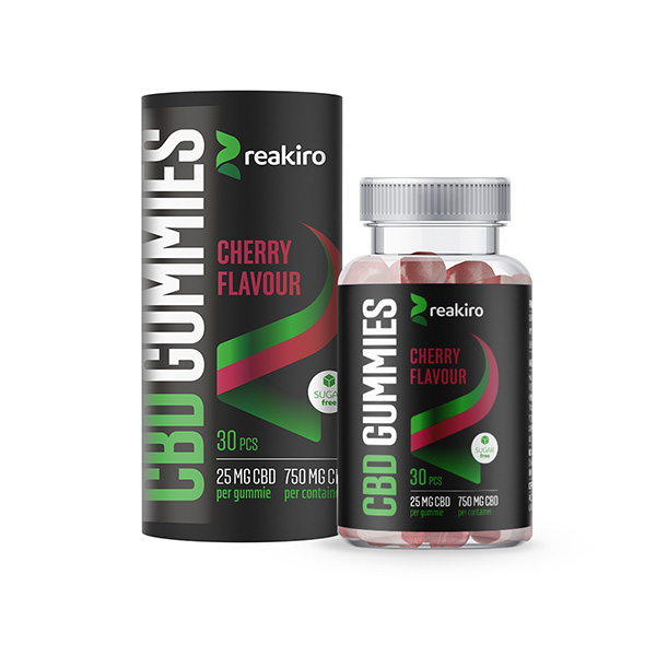Full Spectrum CBD Gummies by Reakiro - 750mg CBD - Cherry - 30 Pieces
