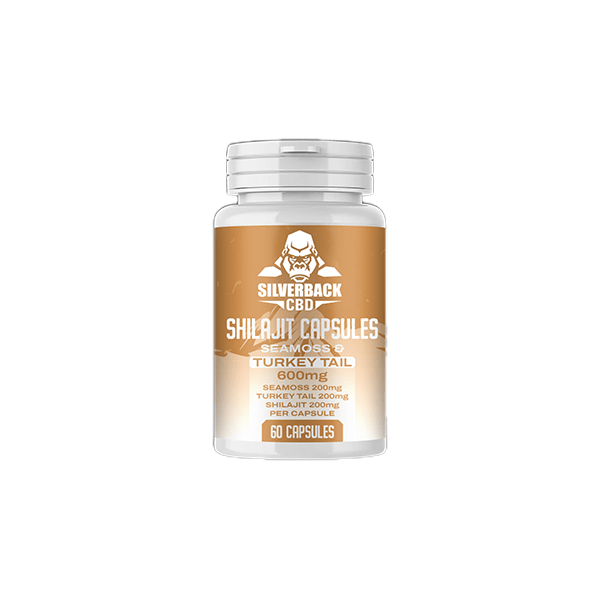 Silverback CBD 600mg Seamoss & Turkey Tail Infused Shilajit Capsules - 60 Caps - CBD Shack