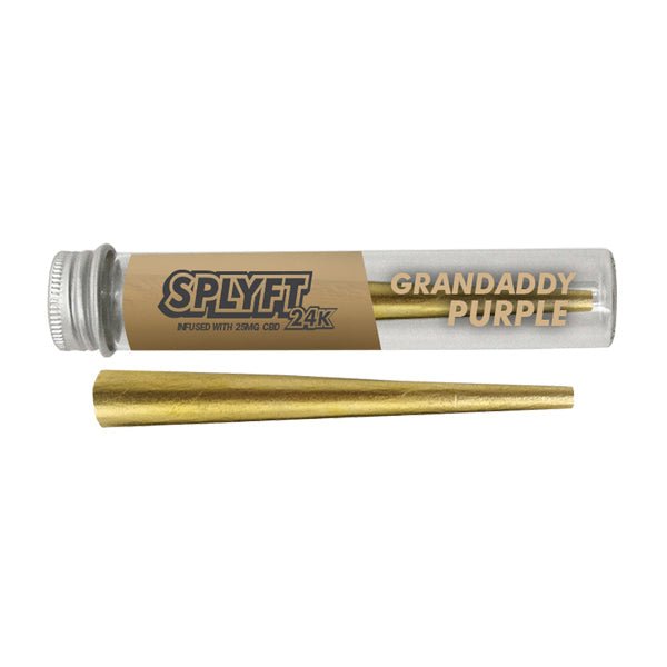 SPLYFT 24K Gold Edition 25mg CBD Infused Cones – Granddaddy Purple - CBD Shack