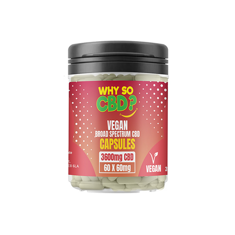 Broad Spectrum CBD Capsules by Why So CBD? 600mg to 3600mg - 30/60 Caps
