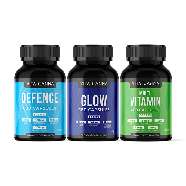 Broad Spectrum CBD Capsules by Vita Canna | Vegan | 500mg-1000mg | 50 caps