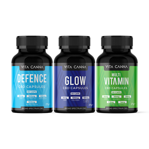 Broad Spectrum CBD Capsules by Vita Canna | Vegan | 500mg-1000mg | 50 caps