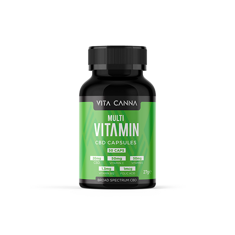 Broad Spectrum CBD Capsules by Vita Canna | Vegan | 500mg-1000mg | 50 caps