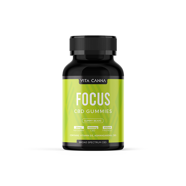 CBD Gummies by Vita Canna 750mg-1500mg CBD - Essential Vitamins + Vegan - 75 pcs