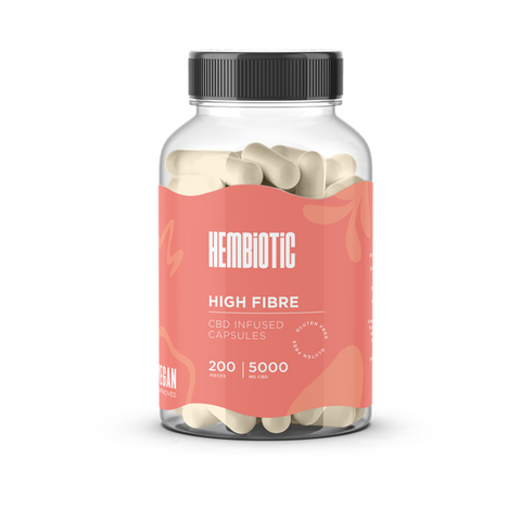 Organic CBD Capsules by Hembiotic - 750mg to 5000mg - Gluten Free - 30/200 Caps