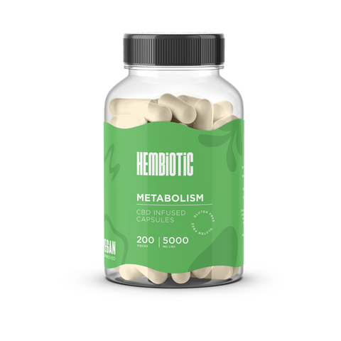Organic CBD Capsules by Hembiotic - 750mg to 5000mg - Gluten Free - 30/200 Caps