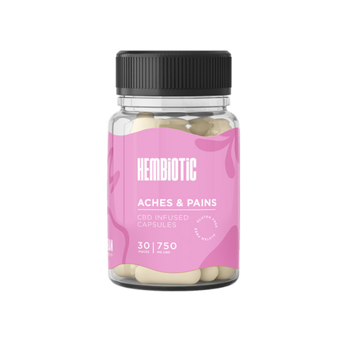 Organic CBD Capsules by Hembiotic - 750mg to 5000mg - Gluten Free - 30/200 Caps