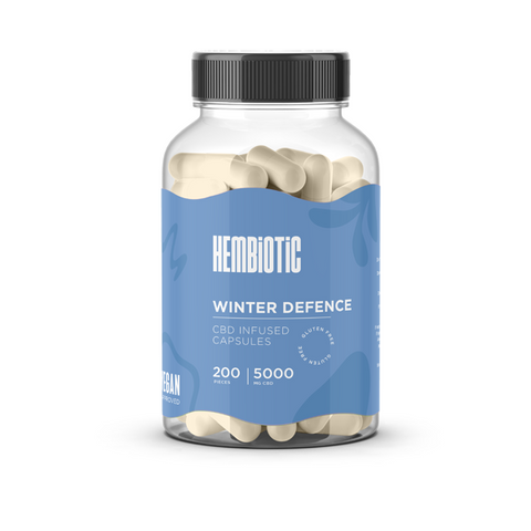 Organic CBD Capsules by Hembiotic - 750mg to 5000mg - Gluten Free - 30/200 Caps