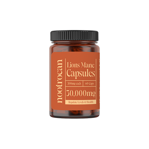 Pure Mushroom Extract Capsules by Nootrocan - 30000mg Extracts - 60 Caps