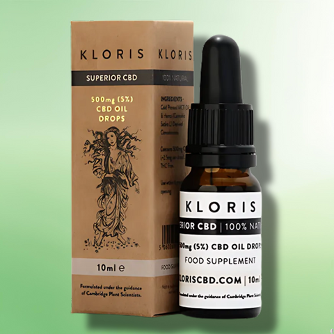 CBD Oil Drops by Kloris 500mg - 1000mg CBD - GMO & Gluten-Free - 10ml
