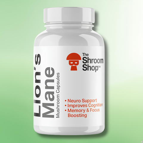 Lion's Mane Mushroom Capsules by The Shroom Shop - 500mg - 90 Capsules