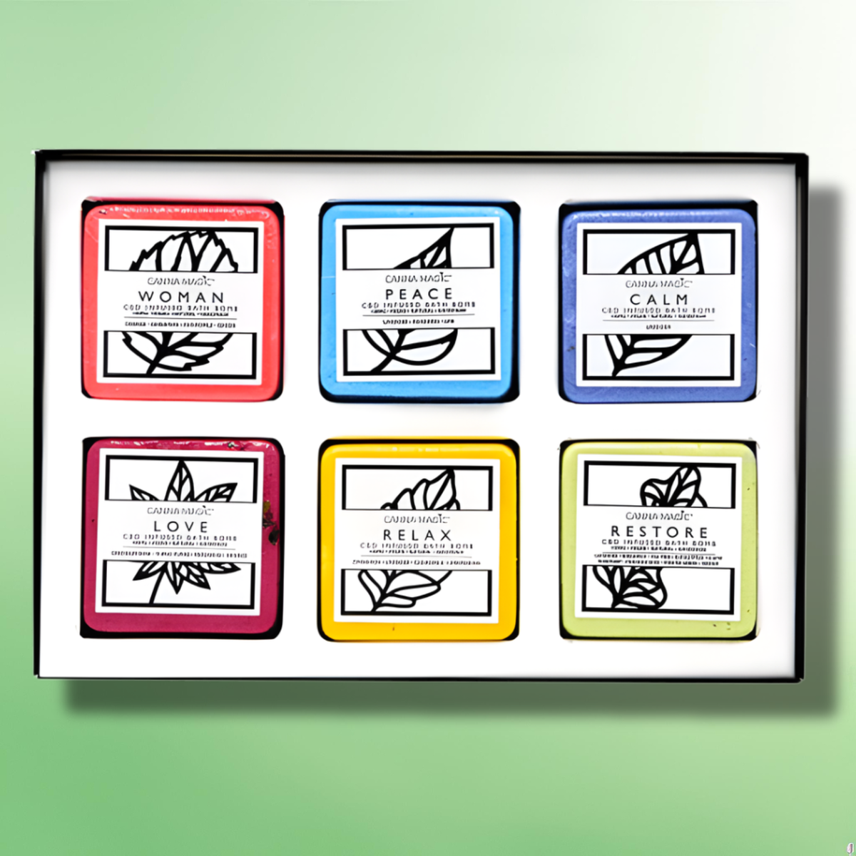 Luxurious 100mg CBD Infused Bath Bombs by Canna Magic - Womens Gift Set - 6 Pcs