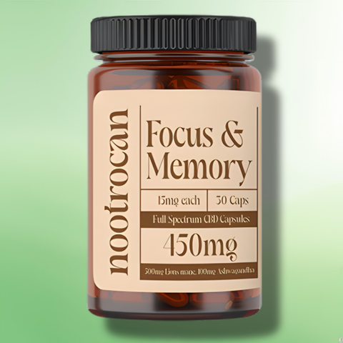 Full Spectrum CBD & Nootropic Capsules by Nootrocan - 450mg/900mg - 30/60 Caps