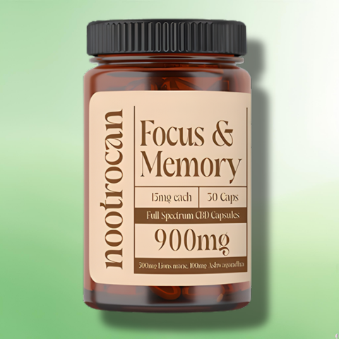 Full Spectrum CBD & Nootropic Capsules by Nootrocan - 450mg/900mg - 30/60 Caps