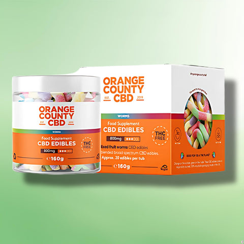 Broad Spectrum CBD Gummy Worms by Orange County | 400mg - 1200mg | 160g