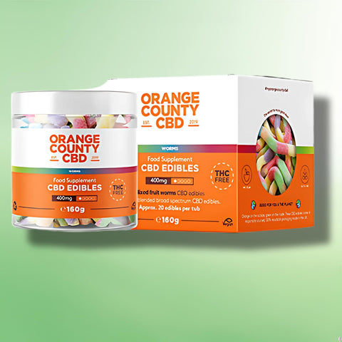 Broad Spectrum CBD Gummy Worms by Orange County | 400mg - 1200mg | 160g
