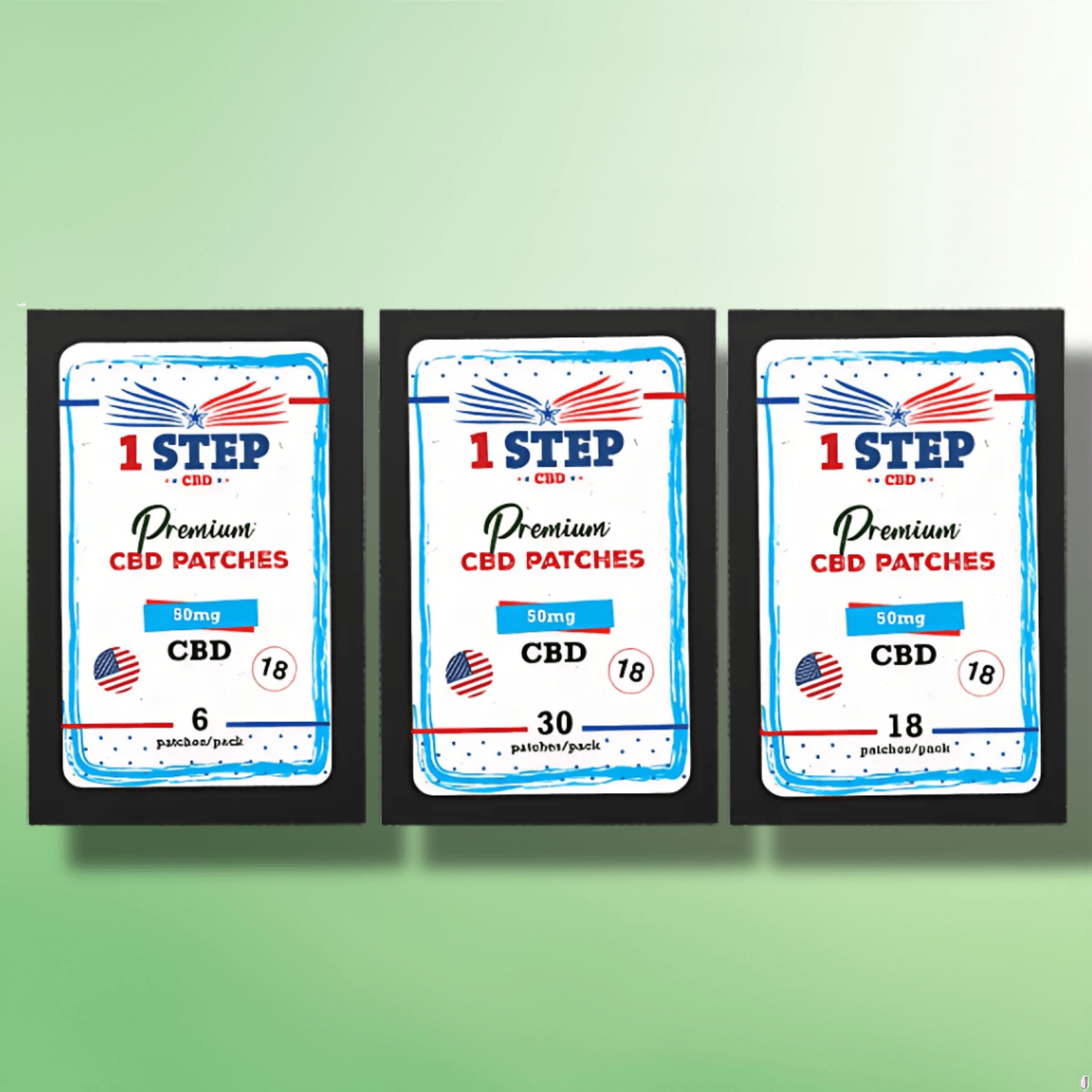 Long Lasting CBD Patches by 1 Step CBD - 10mg/50mg Per Patch - 6/18/30 Patches - CBD Shack